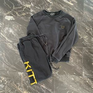 Charcoal black Kittenish sweat suit set